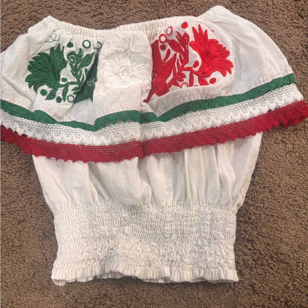 Embroidered Off-Shoulder Top